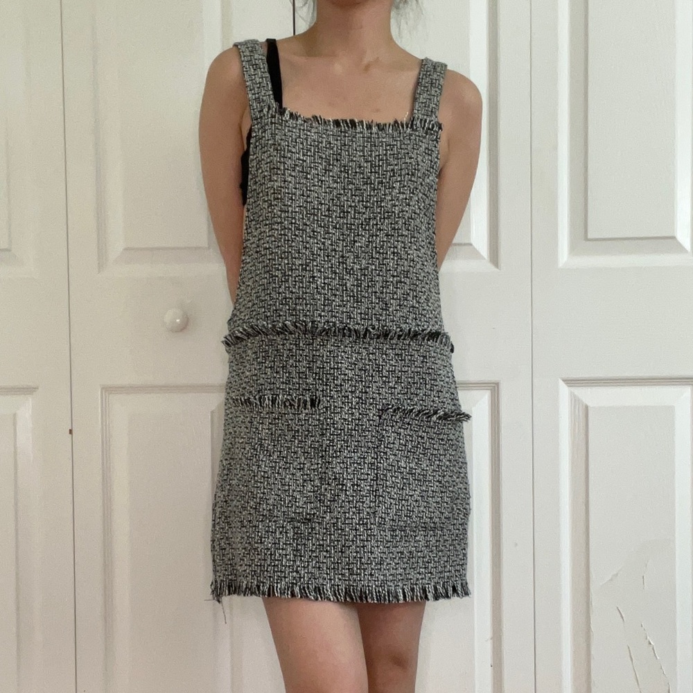 Shift tweed overall dress